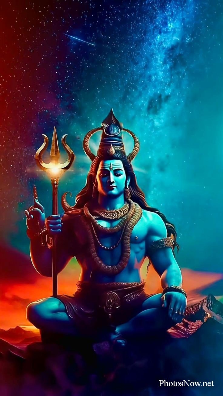 Shail Gulhati: Shiva and Mysticism. - TRISULA DHARI, CHANDRA SEKHAR, DAMARU  WALE BABA!! A different But very beautiful Painting of Shivji, elaborating  many of His attributes: Ganga Chandrama Trisula Rudraksha Bhujang(snake)  Trinetra